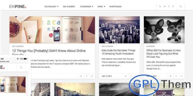 Enpine – Minimalist WordPress Theme for Content Writers by FameThemes Enpine is a clean, professional, and fully responsive WordPress theme designed for bloggers, content writers, and creative professionals. Featuring a minimalist and elegant design, the theme allows you to showcase your content with style.