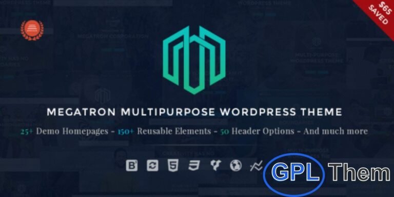 Megatron – Responsive Multipurpose WordPress Theme Megatron is a powerful Multipurpose WordPress theme designed to create any type of website with ease. Fully responsive and feature-rich, it comes with a wide range of pre-built templates, layouts, and customization options.