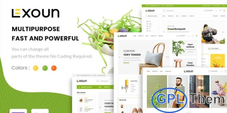 Lexoun – Multipurpose WooCommerce WordPress Theme Lexoun is a modern and versatile WooCommerce WordPress theme designed for online stores. It offers a wide range of customization options through an intuitive options panel, allowing you to create a unique and professional storefront.