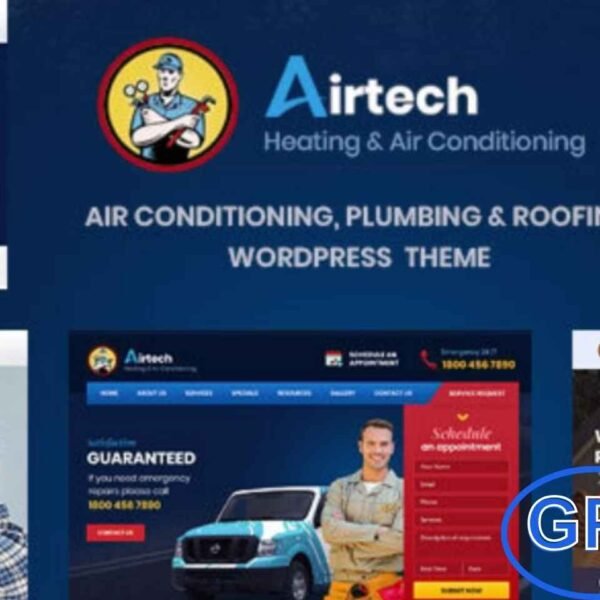 Airtech – Plumber, HVAC & Repair WordPress Theme Airtech is a professional WordPress theme crafted for plumbers, HVAC specialists, roofing services, and other repair businesses. With its clean and modern design, this theme helps showcase your services, expertise, and customer trust in the best way possible.