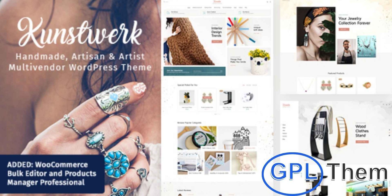 Kunstwerk – Handycraft Marketplace WordPress Theme Kunstwerk – Handmade & Crafts Marketplace WordPress Theme Kunstwerk is a stylish and versatile multi-vendor WordPress theme designed for handmade businesses. Perfect for artisans, crafters, and creators, this theme supports shops for arts, crafts, pottery, ceramics, jewelry, furniture, tailoring, leather goods, and more.