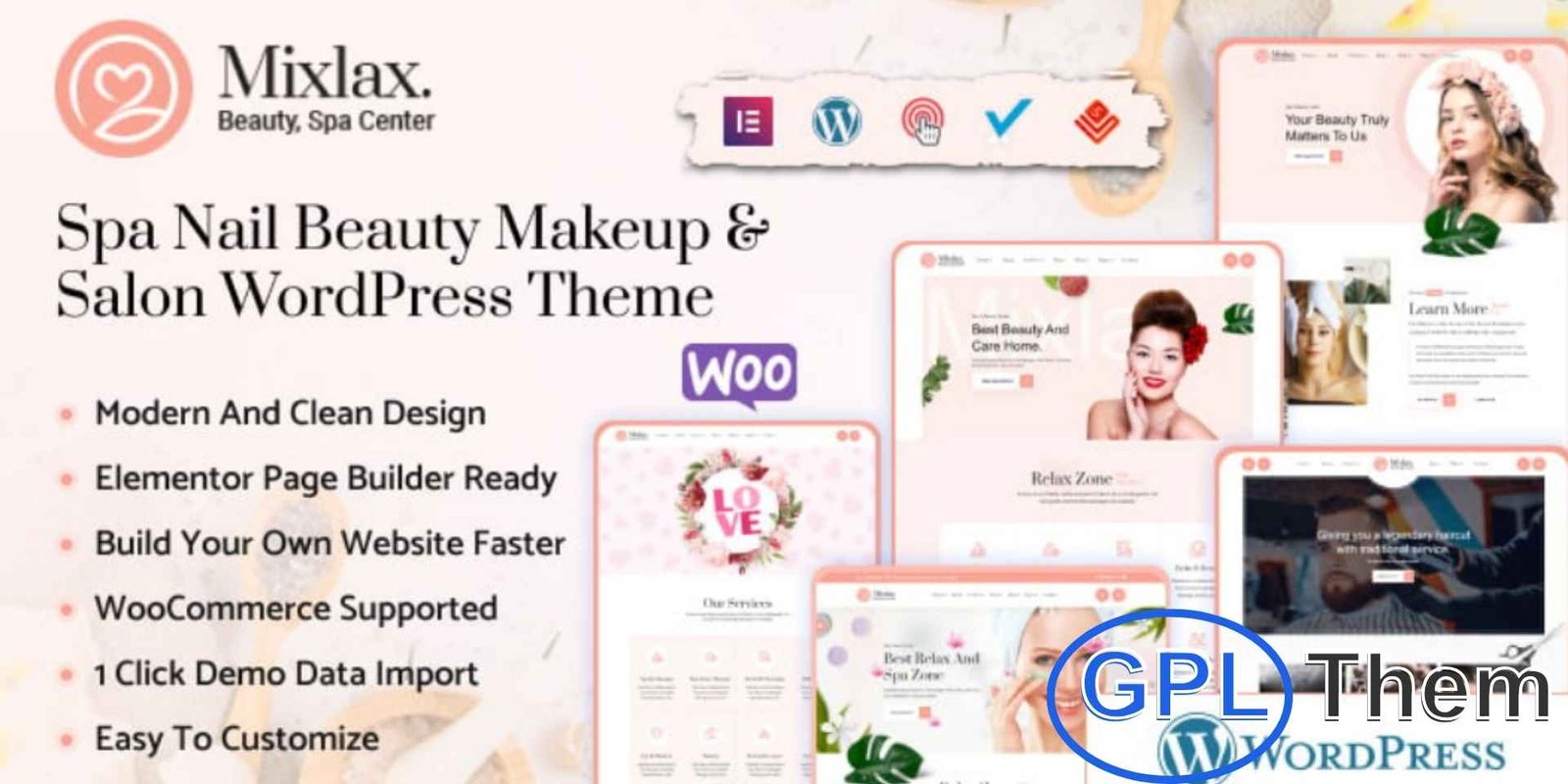 Mixlax Beauty Spa Wellness Salon Makeup Shop WordPress Theme Mixlax – Beauty Spa Wellness Salon Makeup Shop WordPress Theme Mixlax is a stylish Beauty Spa and Wellness WordPress theme designed for salons, spa centers, massage parlors, beauty clinics, and makeup shops.