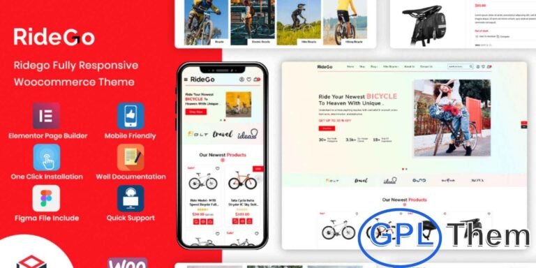 RideGo – Bicycle & Motorcycle Elementor WordPress Theme RideGo is a modern and responsive bike shop and motorcycle WordPress theme built with Elementor. Perfect for bicycle shops, e-bike stores, sports bike shops, mountain bike sellers, and motorcycle dealers, RideGo offers a sleek design combined with powerful functionality.