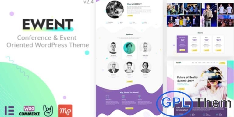Ewent – Conference & Event WordPress Theme Ewent is a modern and responsive conference and event WordPress theme designed for expos, summits, seminars, and professional meetups. Whether you’re hosting a design conference, marketing technology expo, or future trends summit, Ewent provides all the tools to build a powerful event website.