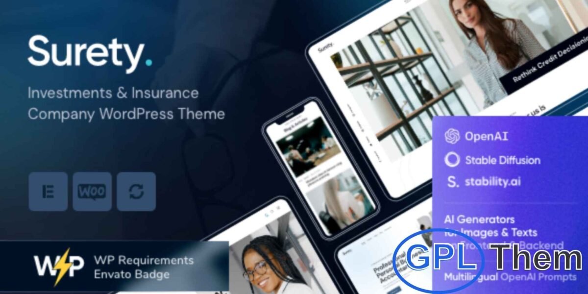 Surety – Finance & Business Consulting WordPress Theme Surety is a clean and modern WordPress theme designed for finance, investment, and insurance companies. It’s perfect for businesses offering consulting, tax assistance, and financial advisory services to both corporate and individual clients.