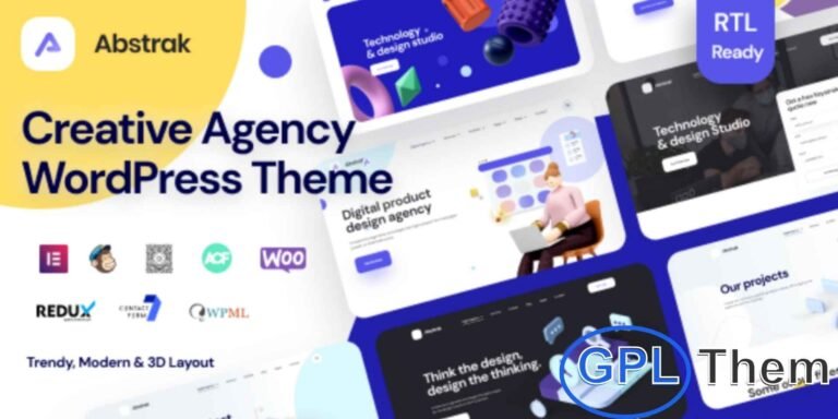 Abstrak – Creative Agency WordPress Theme Abstrak is a modern and stylish WordPress theme designed for digital agencies, startups, and creative businesses. Whether you run a design studio, marketing agency, or freelance portfolio, this theme helps you showcase your work with elegance and professionalism.