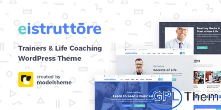 Eistruttore – Speaker & Life Coach WordPress Theme Eistruttore is a professional WordPress theme designed for life coaches, speakers, instructors, and consultants. With its modern design and powerful features, it provides everything you need to build a fully responsive and engaging website.
