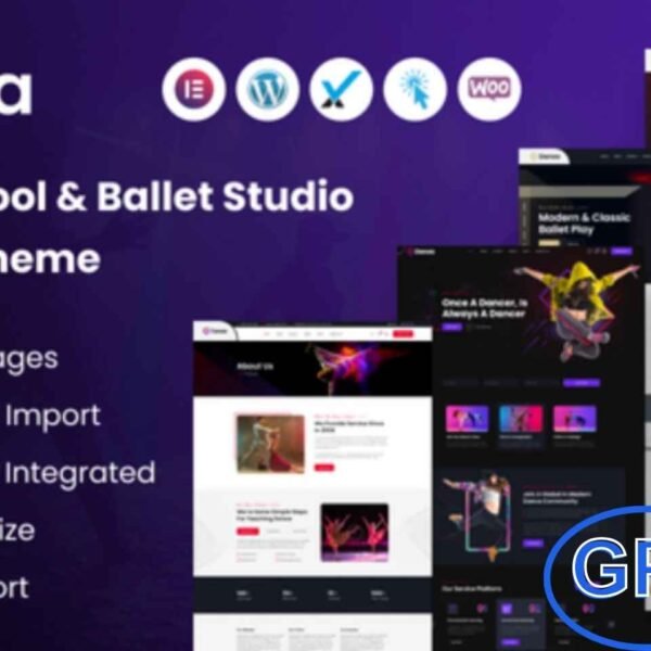 Danza – Dance School & Ballet Studio WordPress Theme Danza is a modern WordPress theme designed for dance schools, ballet studios, dance clubs, and performing arts centers. Perfect for classes in ballet, salsa, tango, jazz, hip-hop, and contemporary dance, it helps showcase your dance programs and schedules professionally.