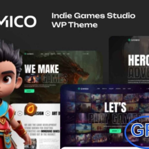 Gamico – Game Studio WordPress Theme Gamico is a modern and powerful game studio WordPress theme designed for gaming companies, developers, and creative studios. With its sleek design and customizable features, it’s perfect for showcasing video games, projects, portfolios, or gaming news.