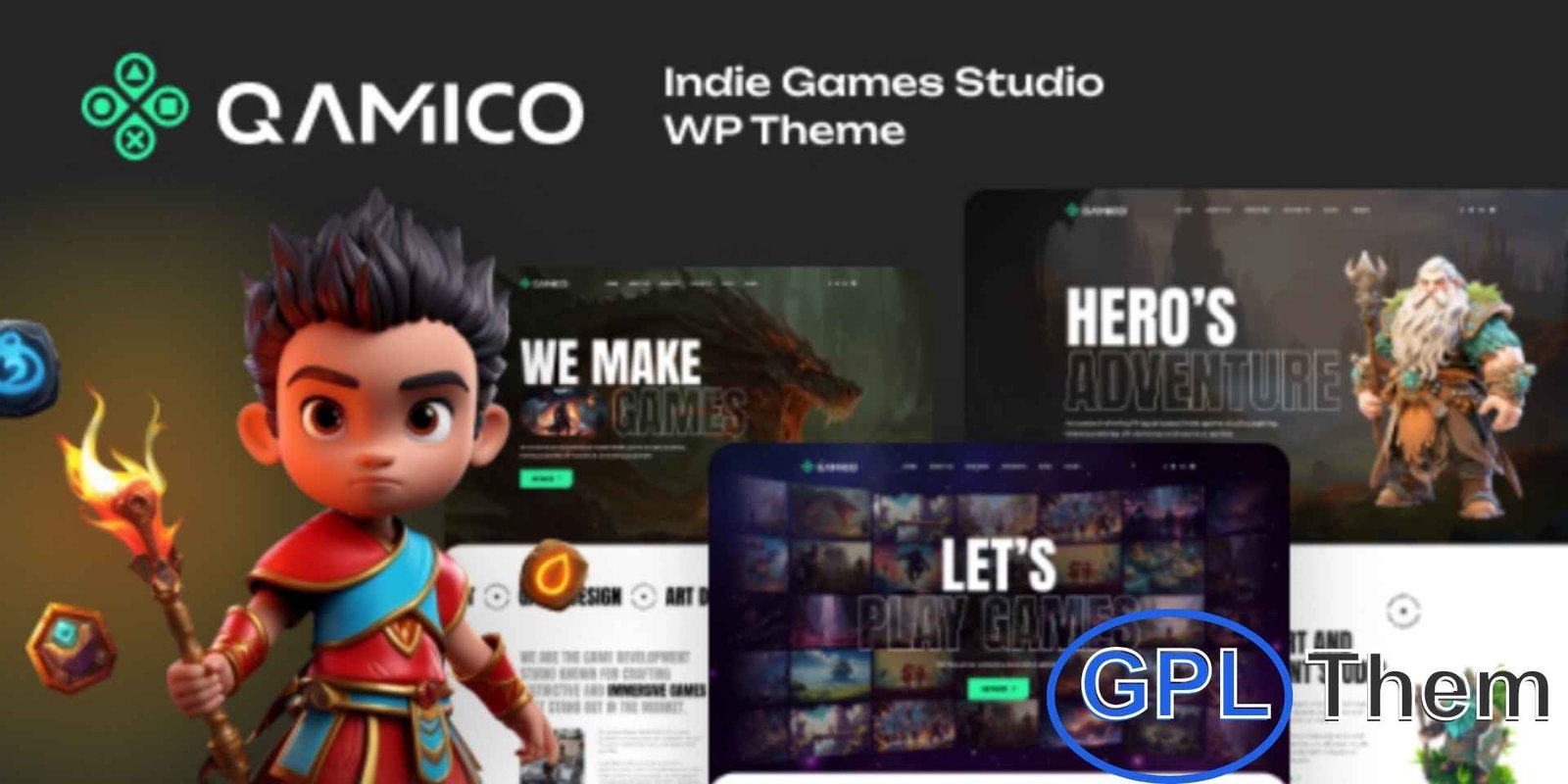 Gamico – Game Studio WordPress Theme Gamico – Game Studio WordPress Theme Gamico is a modern and powerful game studio WordPress theme designed for gaming companies, developers, and creative studios. With its sleek design and customizable features, it’s perfect for showcasing video games, projects, portfolios, or gaming news.