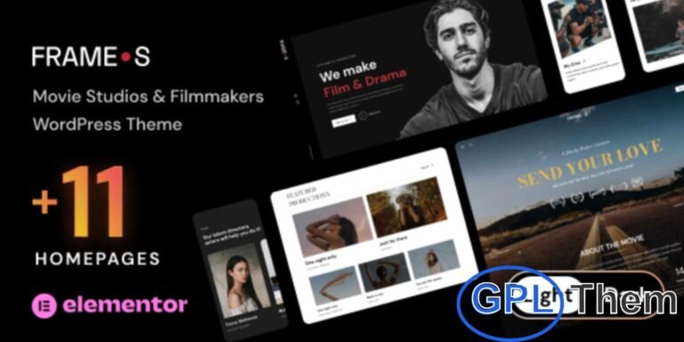 Frames – Movie Studios & Filmmakers WordPress Theme Frames is a professional filmmaker and movie studio WordPress theme designed for creative professionals and production companies.