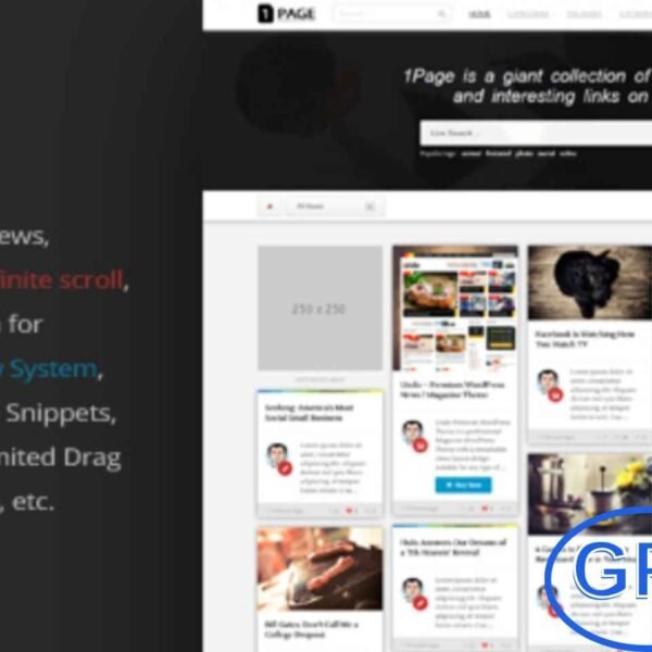 1Page v4.5 – Masonry WordPress News / interesting links