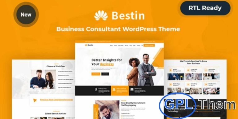 Bestin – Responsive Business WordPress Theme Bestin is a professional and responsive WordPress theme designed for business, consulting, and corporate websites. Built with Elementor Page Builder, it includes 85+ custom widgets, each offering multiple styling options to create a truly unique website without needing Elementor Pro.