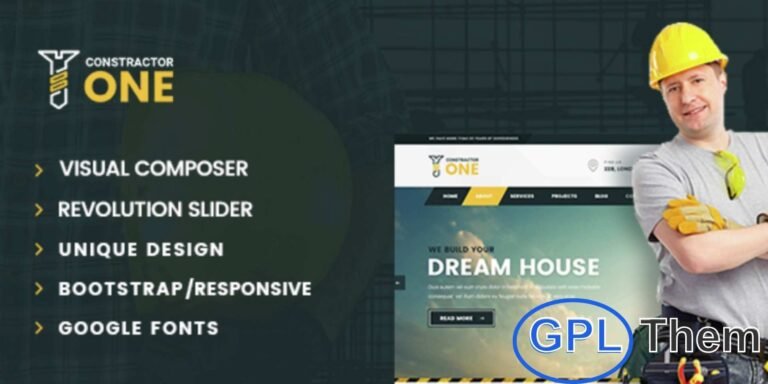 Constructor One – Construction Company WordPress Theme Constructor One is a modern and professional WordPress theme designed specifically for construction companies, building services, and engineering businesses.
