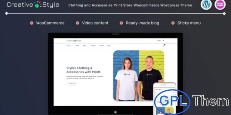 Creative Style – Clothing & Accessories Print Store WooCommerce WordPress Theme Creative Style is a modern and multifunctional WooCommerce WordPress theme designed for creating stylish online stores.