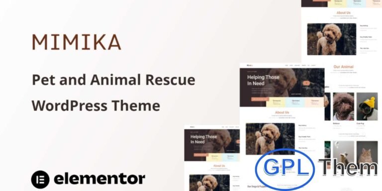 Mimika – Pet & Animal Rescue One Page WordPress Theme Mimika is a one-page WordPress theme designed for pet care, animal rescue, and related services. Perfect for rescue teams, shelters, and pet-focused organizations, it provides a clean and engaging layout to showcase your mission and services.