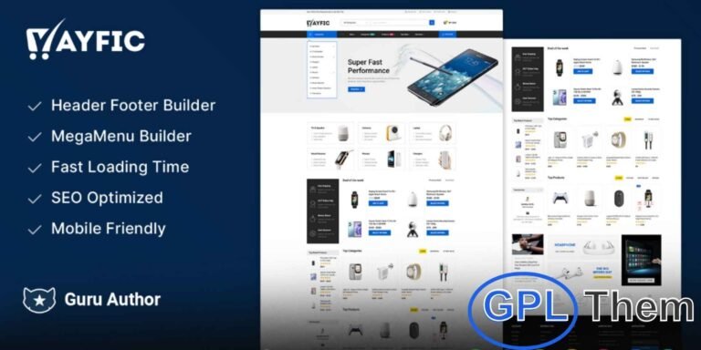 Ayfic – Multipurpose Mega WooCommerce WordPress Theme Ayfic is a modern, responsive, and highly flexible WooCommerce Marketplace WordPress theme designed for any device. Its clean and elegant design ensures your online store looks stunning on desktops, tablets, and smartphones.