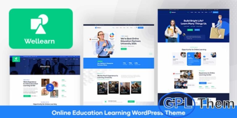 Wellearn – Online Education & Learning WordPress Theme Wellearn is a powerful and feature-rich WordPress LMS theme designed for creating and selling online courses effortlessly. Ideal for online schools, educational institutions, and course marketplaces, it provides all the tools needed to build a professional eLearning platform.