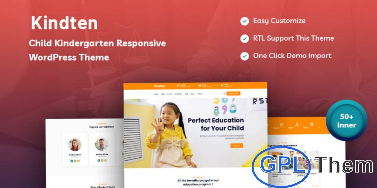 Kindten – Child Kindergarten Responsive WordPress Theme Kindten – Child Kindergarten Responsive WordPress Theme Kindten is a beautifully designed responsive WordPress theme perfect for kindergartens, preschools, daycare centers, and child care services. With its clean and engaging design, it helps you showcase educational programs, services, and facilities in the best way possible.