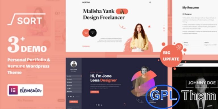 Squareroot – WordPress Resume Theme Squareroot (SQRT) is a sleek, one-page parallax WordPress theme designed for resumes, vCards, CVs, and freelancers. Perfect for creating an impressive online presence, this theme allows professionals to showcase their skills, experience, and portfolio in a modern and engaging layout.