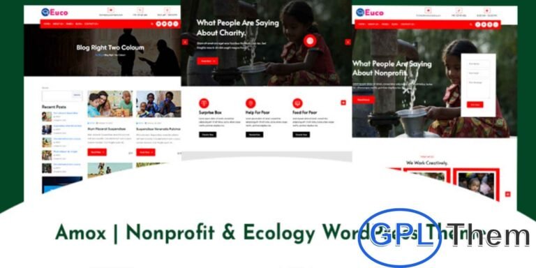 Amox – Nonprofit & Ecology WordPress Theme Amox is a versatile WordPress theme designed for nonprofits, ecology projects, startups, and small digital agencies. Its modern, clean design is ideal for environmental organizations, eco-friendly initiatives, and tech-related blogs.