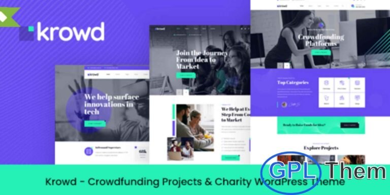 Krowd – Crowdfunding & Charity WordPress Theme Krowd is a professional and fully responsive WordPress theme designed for crowdfunding campaigns, charity organizations, nonprofits, NGOs, and donation-based websites. With its clean and modern design, Krowd allows you to showcase projects, raise funds, and engage supporters effectively.