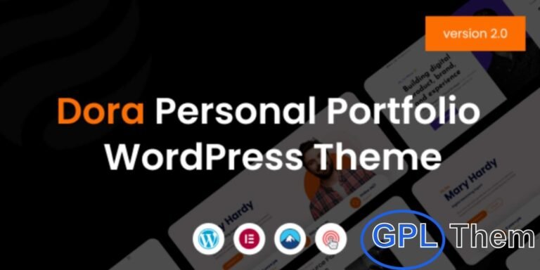 Dora – Personal Portfolio WordPress Theme Dora is a modern WordPress theme designed for personal portfolios, helping professionals showcase their work, skills, and achievements.