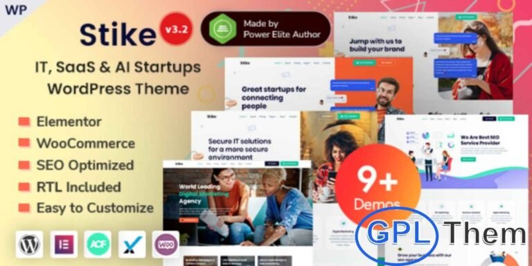 Stike – Startup & IT WordPress Theme Stike is a modern and professional WordPress theme crafted for IT companies, SaaS startups, AI projects, chatbots, and PaaS businesses.