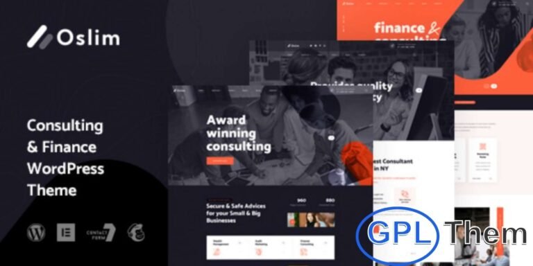 Oslim – Consulting & Finance WordPress Theme Oslim is a versatile and easy-to-customize WordPress theme designed for consulting agencies, finance businesses, advisors, and professional service providers. With a modern and professional design, it allows you to showcase your services, team, and client projects effectively.