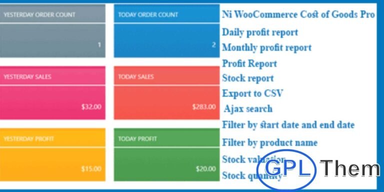 Cost of Goods for WooCommerce PRO – Track and Optimize Product Profitability Cost of Goods for WooCommerce PRO allows you to manage and track your product purchase costs directly within your WooCommerce store. This plugin helps you calculate accurate profit margins by adding cost prices to your products and analyzing detailed reports.
