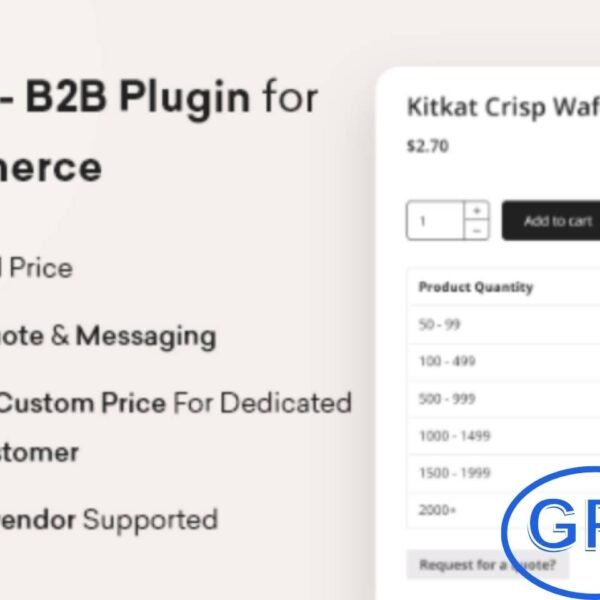 EasyOrder – B2B Plugin for WooCommerce EasyOrder is a powerful B2B plugin for WooCommerce and Dokan that simplifies bulk ordering and custom pricing. With EasyOrder, you can offer quantity-based pricing options and tailor product pricing for individual registered users.