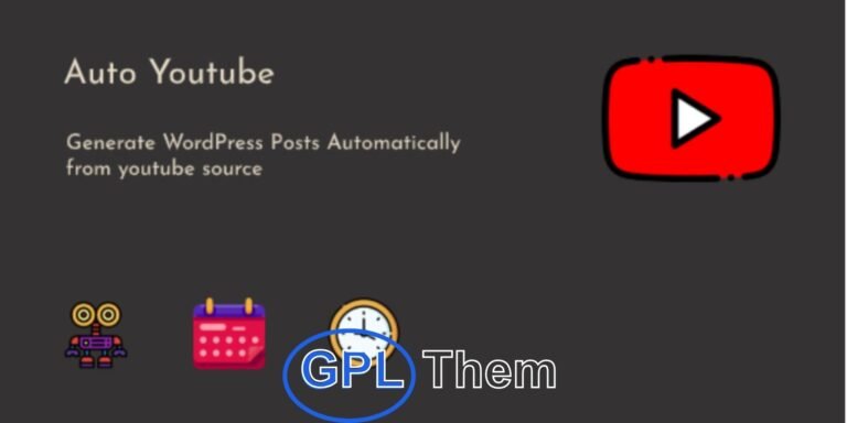 Auto YouTube – WordPress YouTube Video Scraper Plugin Automatically Import YouTube Videos as WordPress Posts Auto YouTube is a powerful and flexible WordPress plugin that lets you automatically import YouTube videos and publish them as WordPress posts.