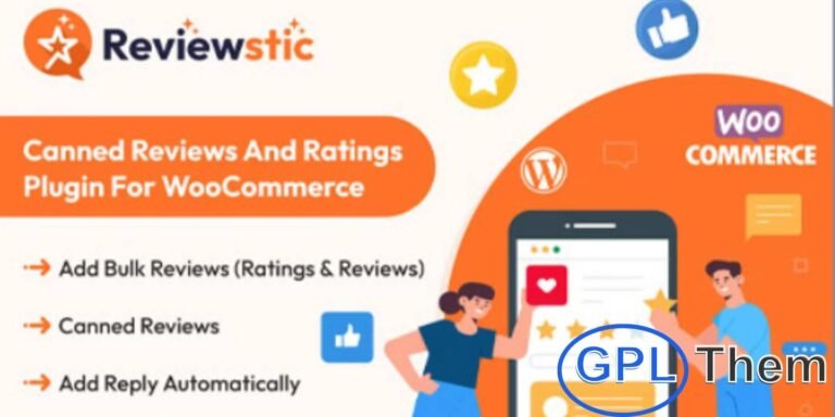 Reviewstic – Canned Reviews & Ratings Plugin for WooCommerce Boost credibility and engagement on your WooCommerce store with Reviewstic – the ultimate canned reviews and ratings plugin. Perfect for new or low-traffic stores, this plugin helps you display virtual reviews that make your shop appear active and trustworthy.