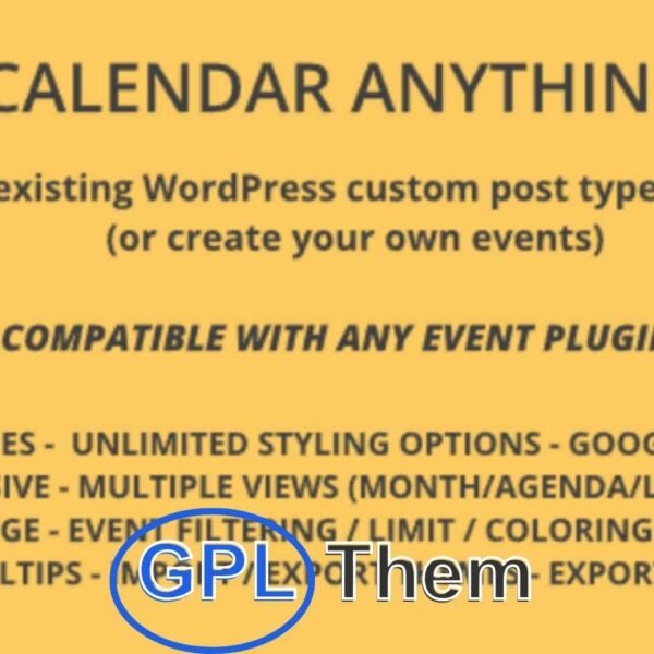 Calendar Anything – Display Any WordPress Custom Post Type in a Calendar Show Events, Classes, or Bookings in a Stylish, Interactive Calendar Calendar Anything lets you showcase any existing WordPress custom post type—like events, classes, or bookings—in a sleek, customizable calendar format.