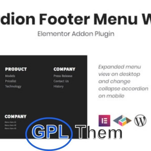 Accordion Footer Menu Widget For Elementor v1.0