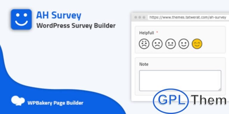 AH Survey – WordPress Survey Builder with Multiple Question Types Create unlimited, fully customizable surveys with AH Survey – a powerful survey builder plugin for WordPress. Compatible with both WPBakery and Gutenberg editors, this tool supports multiple question types to suit a wide range of data collection needs.