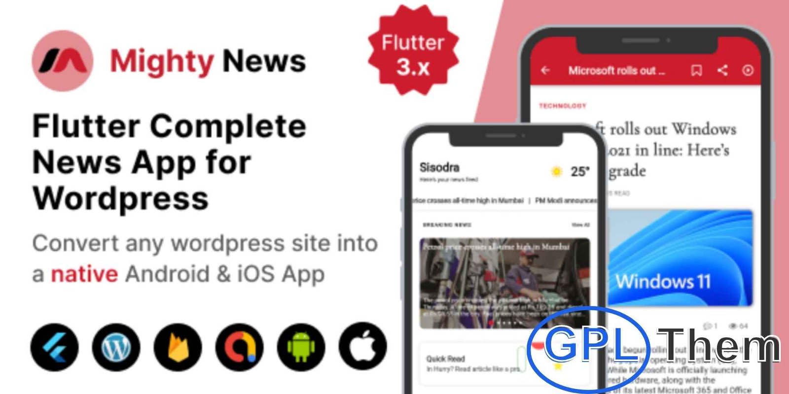 MightyNews – Flutter News App with WordPress Backend MightyNews – Flutter News App with WordPress Backend Integration MightyNews is a powerful Flutter-based news app that seamlessly connects with your WordPress website, allowing you to deliver news content to mobile users with a sleek, modern interface. Ideal for bloggers, publishers, and news portals, this solution ensures your articles and updates are accessible anytime, anywhere.