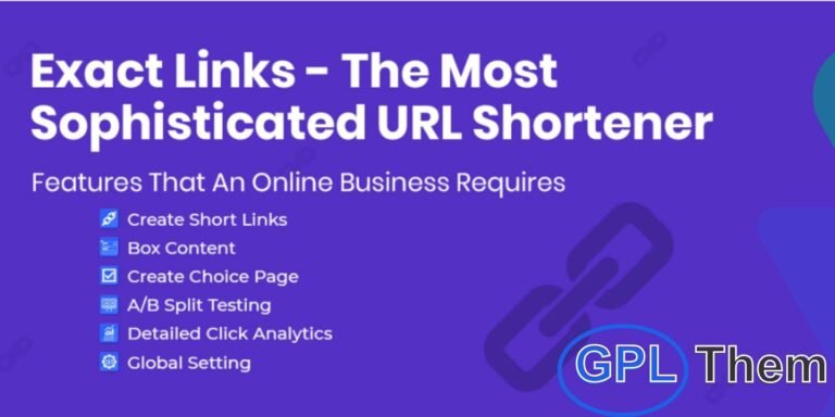 Exact Links Pro – Advanced URL Shortener for Smarter Marketing Exact Links Pro is more than just a URL shortener—it’s your complete link management and monetization tool. Designed for marketers, bloggers, and entrepreneurs, this plugin lets you create clean, branded links while providing advanced analytics to track performance and optimize conversions.