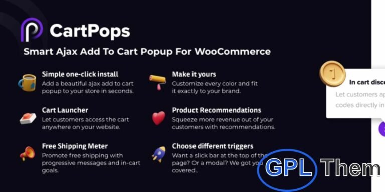 Cart Pop Up for WooCommerce – Instant Add-to-Cart Feedback Cart Pop Up for WooCommerce enhances the shopping experience by instantly displaying a popup whenever a product is added to the cart. Instead of waiting for a page refresh, customers can continue browsing seamlessly.