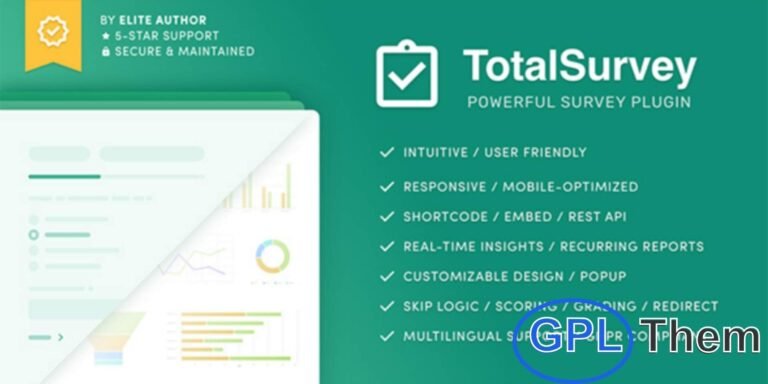Total Survey – Responsive Survey Plugin for WordPress Create Engaging, Customizable Surveys in Seconds Total Survey is a powerful and responsive WordPress plugin that makes creating surveys quick and effortless. With its user-friendly and interactive editor, you can build engaging surveys in just a few clicks—no coding required.
