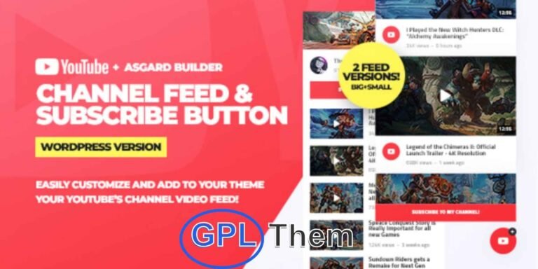 YouTube Channel Feeds and Subscribe Box – WordPress Plugin Showcase your YouTube content effortlessly with the YouTube Channel Feeds and Subscribe Box WordPress plugin. Seamlessly connect your YouTube channel, and the plugin will automatically fetch your latest videos and channel details to display on your website.
