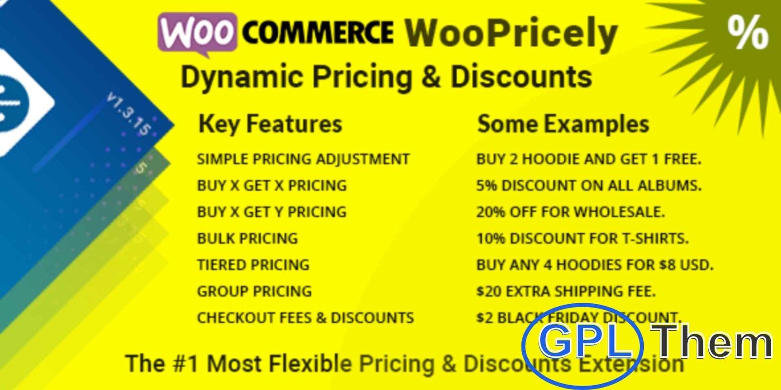WooPricely WooPricely – Advanced Pricing & Discount Rules for WooCommerce WooPricely is a powerful pricing and discount plugin designed to enhance your WooCommerce store’s flexibility. With this all-in-one toolkit, you can automate product pricing using a variety of strategies including simple discounts, bulk pricing, tiered pricing, “Buy X Get X” and “Buy X Get Y” offers, group-based pricing, cart-level discounts, and custom fees.
