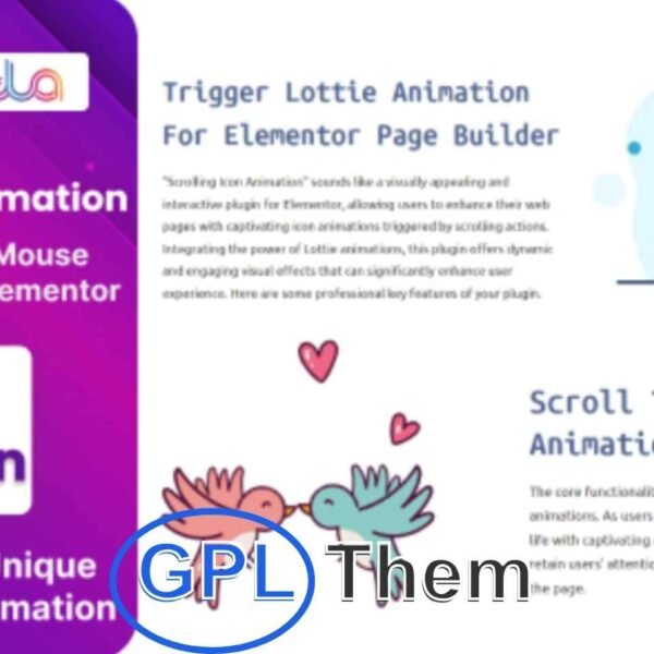 BWD Trigger Lottie Animation Addon for Elementor Add Interactive Lottie Animations to Boost Engagement Bring your Elementor designs to life with the BWD Trigger Lottie Animation Addon. Easily integrate stunning Lottie animations and trigger them based on user actions like hover, scroll, or click—no coding needed.