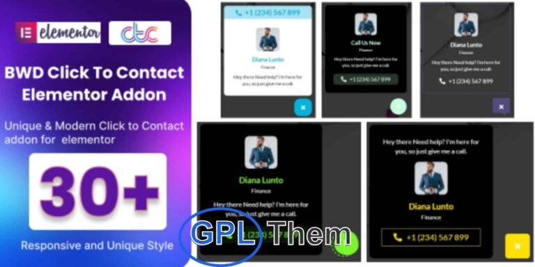 Click to Contact Addon for Elementor – Boost Engagement & Simplify Communication The Click to Contact Addon for Elementor is the perfect solution for improving user interaction on your WordPress site. Easily add customizable contact buttons or forms that connect with popular communication channels like WhatsApp, email, phone, or Messenger.