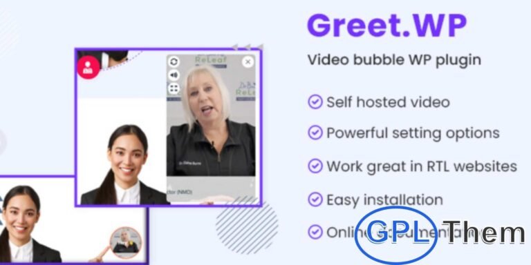 Greet.wp – Video Bubble Plugin for WordPress Greet.wp is a powerful WordPress plugin that lets you display engaging welcome videos using a stylish video bubble. Studies show that people connect more with faces than text—making video bubbles a great way to boost trust and increase conversions for your services or products.