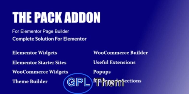 The Pack – Ultimate Elementor Addon for WordPress Build Stunning Websites with 180+ Powerful Elements The Pack is a top-tier addon for Elementor Page Builder, featuring over 180 of the most popular and customizable elements to help you create professional WordPress websites—no coding required. Whether you're designing landing pages, portfolios, blogs, or eCommerce stores, The Pack equips you with everything needed for seamless page building.