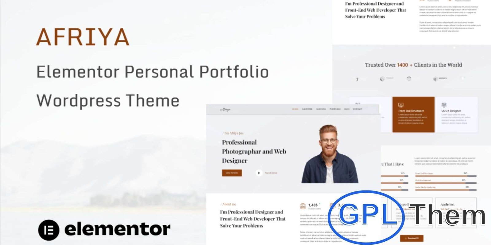 Afriya – Personal Portfolio, CV and Resume WordPress Theme Afriya – Personal Portfolio, CV & Resume WordPress Theme Afriya is a sleek and professional WordPress theme designed for personal portfolios, resumes, and CV websites. Built with Elementor page builder and over 20 powerful addons, it allows you to easily create a stylish and fully customized online portfolio.