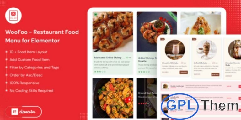 WooFoo – Restaurant Food Menu for Elementor WooFoo Restaurant Food Menu for Elementor is a stunning WordPress plugin designed for restaurants, cafés, bars, and other food businesses. With this powerful tool, you can easily create and display food items on your website, complete with names, descriptions, prices, and enticing images.