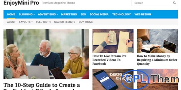 WP Enjoy – EnjoyMini Pro WordPress Theme EnjoyMini Pro is a clean, minimal, and modern multi-purpose magazine WordPress theme designed for online news portals, blogs, and niche magazines.