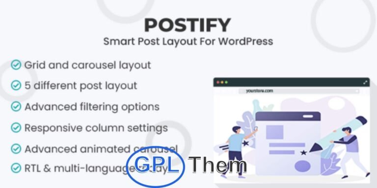 Postify – Smart Post Layout for WordPress Postify – Smart Post Layout for WordPress is a versatile plugin designed to showcase your blog posts in a visually stunning and engaging way. Perfect for enhancing your site’s design, this plugin offers two stylish layouts—Carousel and Grid—along with five unique themes to suit your brand’s style.